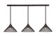 Toltec Lighting - 48-DG-808-DG - Three Light Linear Pendalier - Stem - Dark Granite