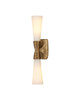Currey and Company - 5800-0065 - Two Light Wall Sconce - Burrows - Opaque White/Antique Brass