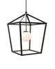 Currey and Company - 9500-0024 - One Light Lantern - Denison - Black/Frosted White