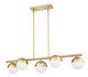 Realm Sphere Five Light Linear Chandelier (7517-5L-MGLD)