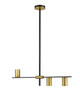 Z-Lite - 814-3L-MB-OBR - Three Light Linear Chandelier - Calumet - Matte Black + Olde Brass