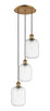Innovations - 113B-3P-BB-G460-7CL - Three Light Pendant - Ballston - Brushed Brass