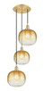 Innovations - 113B-3P-SG-G481-10AM - Three Light Pendant - Ballston - Satin Gold