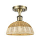 Innovations - 516-1C-AB-NBD2-9-NAT - One Light Semi-Flush Mount - Ballston - Antique Brass