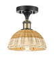 Innovations - 516-1C-BAB-NBD2-75-NAT - One Light Semi-Flush Mount - Ballston - Black Antique Brass