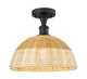 Innovations - 516-1C-OB-NBD2-12-NAT - One Light Semi-Flush Mount - Ballston - Oil Rubbed Bronze