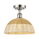 Innovations - 516-1C-PN-NBD2-12-NAT - One Light Semi-Flush Mount - Ballston - Polished Nickel