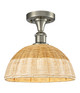 Innovations - 516-1C-SN-NBD2-12-NAT - One Light Semi-Flush Mount - Ballston - Brushed Satin Nickel