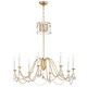 Maxim - 12168GL/CRY - Eight Light Chandelier - Plumette - Gold Leaf