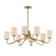 Maxim - 12698WTNAB - Eight Light Chandelier - Durham - Natural Aged Brass
