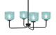 Toltec Lighting - 6204-MB-4615 - Four Light Chandelier - Sandia - Matte Black