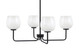 Toltec Lighting - 6204-MB-4811 - Four Light Chandelier - Sandia - Matte Black