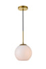 Elegant Lighting - LD2207BR - One Light Pendant - BAXTER - Brass and frosted white