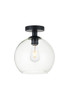 Elegant Lighting - LD2210BK - One Light Flush Mount - BAXTER - Black and Clear