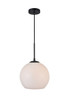 Elegant Lighting - LD2213BK - One Light Pendant - BAXTER - Black and frosted white