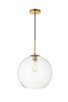 Elegant Lighting - LD2216BR - One Light Pendant - BAXTER - Brass and Clear