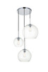 Elegant Lighting - LD2218C - Three Light Pendant - BAXTER - Chrome and Clear
