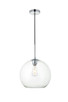 Elegant Lighting - LD2224C - One Light Pendant - BAXTER - Chrome and Clear