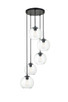 Elegant Lighting - LD2226BK - Five Light Pendant - BAXTER - Black and Clear