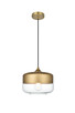 Elegant Lighting - LD2243SG - One Light Pendant - Ashwell - Satin Gold and Clear