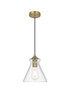 Elegant Lighting - LD2244SG - One Light Pendant - Destry - Satin Gold and Clear