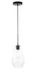 Elegant Lighting - LD2260BK - One Light Pendant - Gene - Black and Clear glass