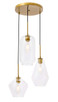 Elegant Lighting - LD2268BR - Three Light Pendant - Gene - Brass and Clear glass