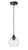 Elegant Lighting - LD2280 - One Light Pendant - Cashel - Black and Clear glass