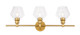Elegant Lighting - LD2316BR - Three Light Wall Sconce - Gene - Brass and Clear glass