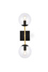 Elegant Lighting - LD2357BKR - Two Light Wall Sconce - Neri - Black and Brass and Clear