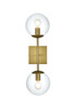 Elegant Lighting - LD2357SG - Two Light Wall Sconce - Neri - Satin Gold and Clear