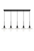 Elegant Lighting - LD4040D48BK - Five Light Pendant - Waltz - Black And Clear