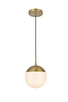 Elegant Lighting - LD6026SG - One Light Pendant - Eclipse - Satin Gold and Frosted white