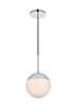 Elegant Lighting - LD6028C - One Light Pendant - Eclipse - Chrome and frosted white