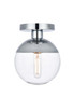 Elegant Lighting - LD6053C - One Light Flush Mount - Eclipse - Chrome and Clear