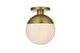 Elegant Lighting - LD6056SG - One Light Flush Mount - Eclipse - Satin Gold and Frosted white