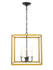 Elegant Lighting - LD6105D16BRBK - Four Light Pendant - Eclipse - Brass And Black