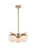 Elegant Lighting - LD6132BR - Three Light Pendant - Eclipse - Brass and frosted white