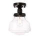 Elegant Lighting - LD6246BK - One Light Flush Mount - Lyle - Black and Clear seeded glass