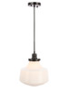 Elegant Lighting - LD6261BK - One Light Pendant - Lyle - Black and frosted white glass