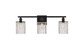 Elegant Lighting - LD7010BK - Three Light Bath - Phineas - Black and Clear