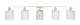 Elegant Lighting - LD7015C - Five Light Wall Sconce - Phineas - Chrome and Clear Crystals
