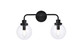 Elegant Lighting - LD7033W19BK - Two Light Bath - Hanson - Black and Clear Shade