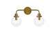 Elegant Lighting - LD7033W19BR - Two Light Bath - Hanson - Brass and Clear Shade