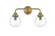 Elegant Lighting - LD7033W19SG - Two Light Wall Sconce - Hanson - Satin Gold and Clear