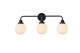 Elegant Lighting - LD7034W28BK - Three Light Bath - Hanson - Black and Frosted Shade