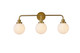 Elegant Lighting - LD7034W28BR - Three Light Bath - Hanson - Brass and Frosted Shade