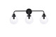 Elegant Lighting - LD7035W28BK - Three Light Bath - Hanson - Black and Clear Shade