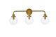 Elegant Lighting - LD7035W28BR - Three Light Bath - Hanson - Brass and Clear Shade