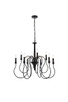 Elegant Lighting - LD7045D30BK - Nine Light Pendant - Flynx - Black